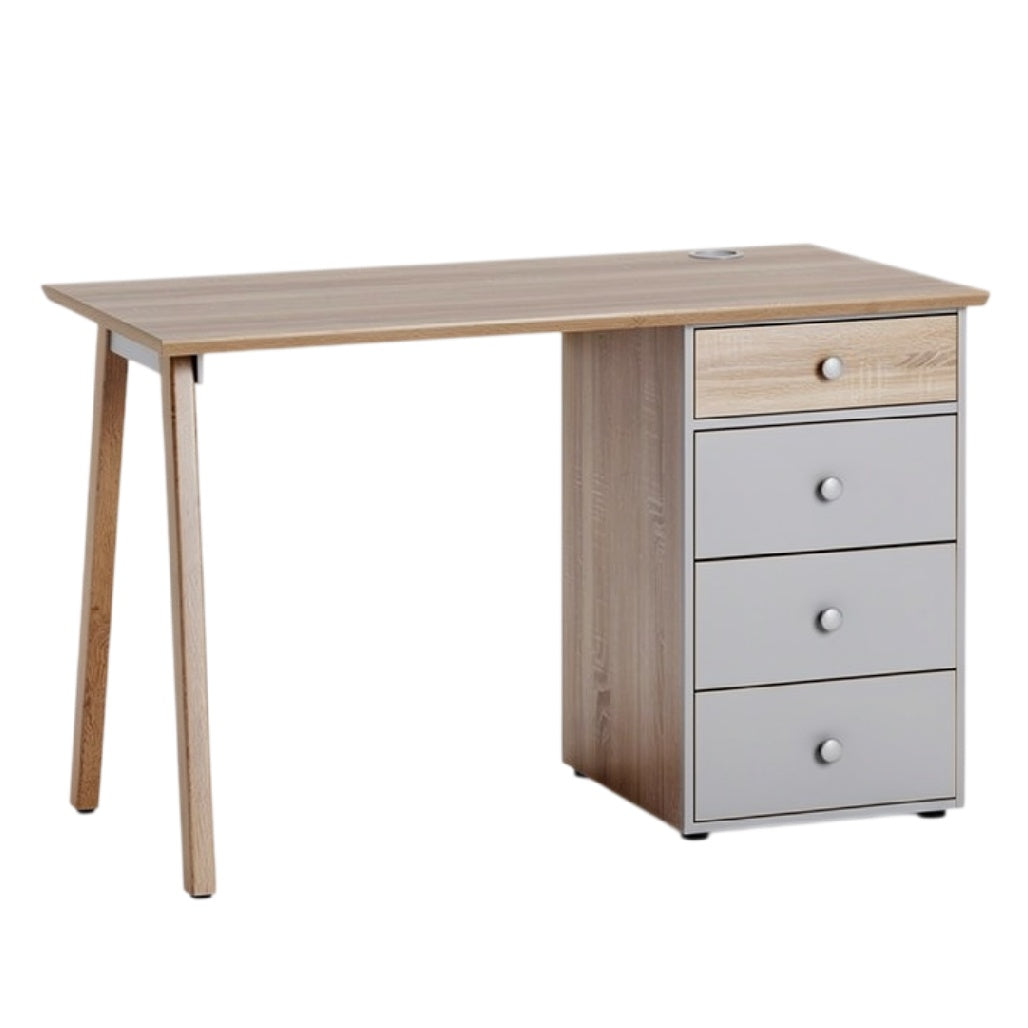 **Moderne bureau met laden en kabelbeheer**