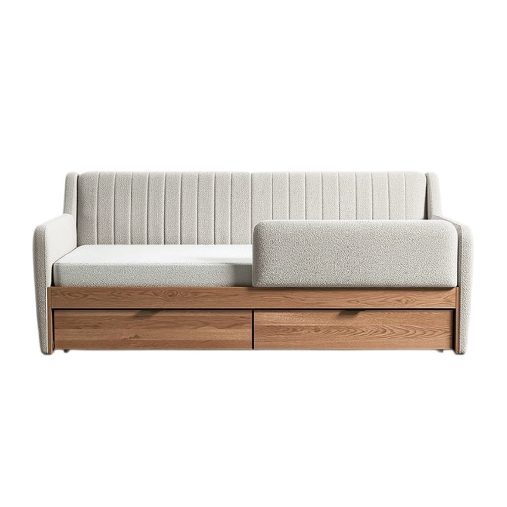 Titel in het Nederlands: **Moderne L-vormige Sofa met Opbergladen**