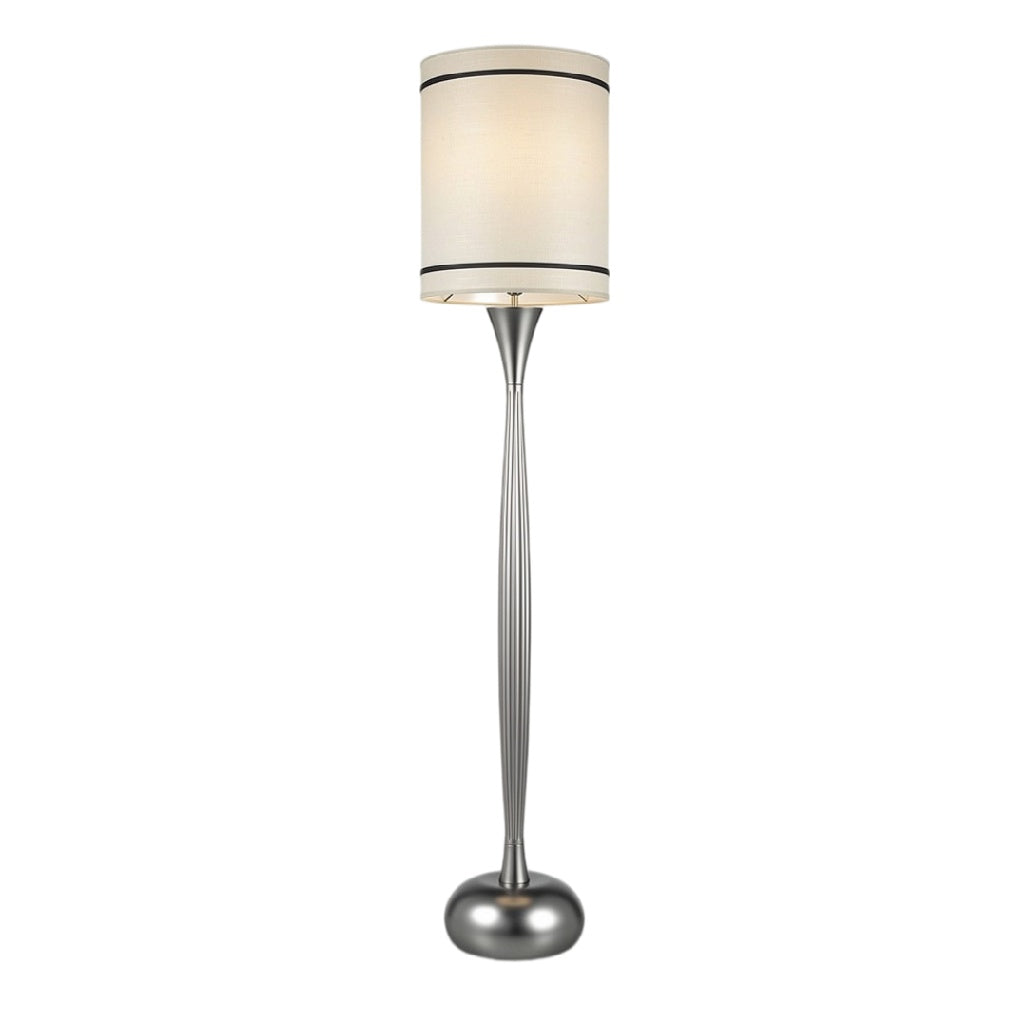 **Moderne vloerlamp met een elegant ontwerp en stoffen lampenkap**